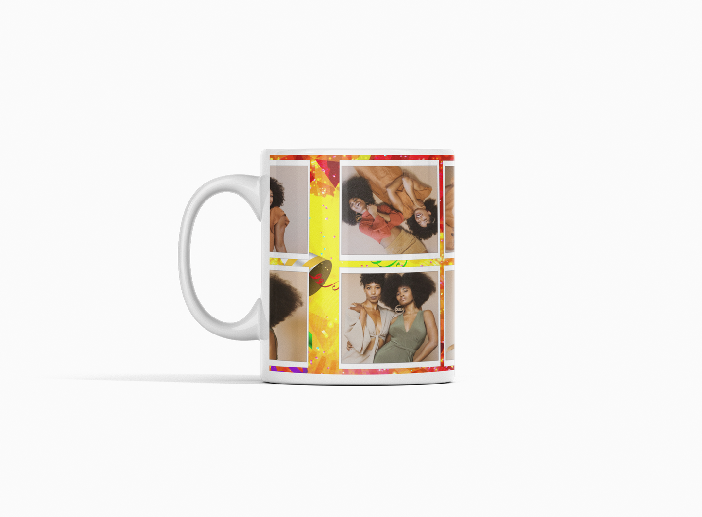 Vibrant Birthday Mug of 8 Photos Left Side