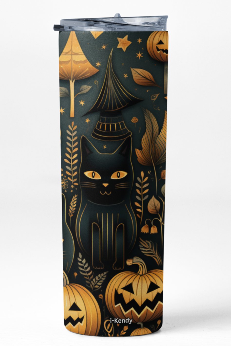 Black Cats and Pumpkins 20 oz skinny tumbler