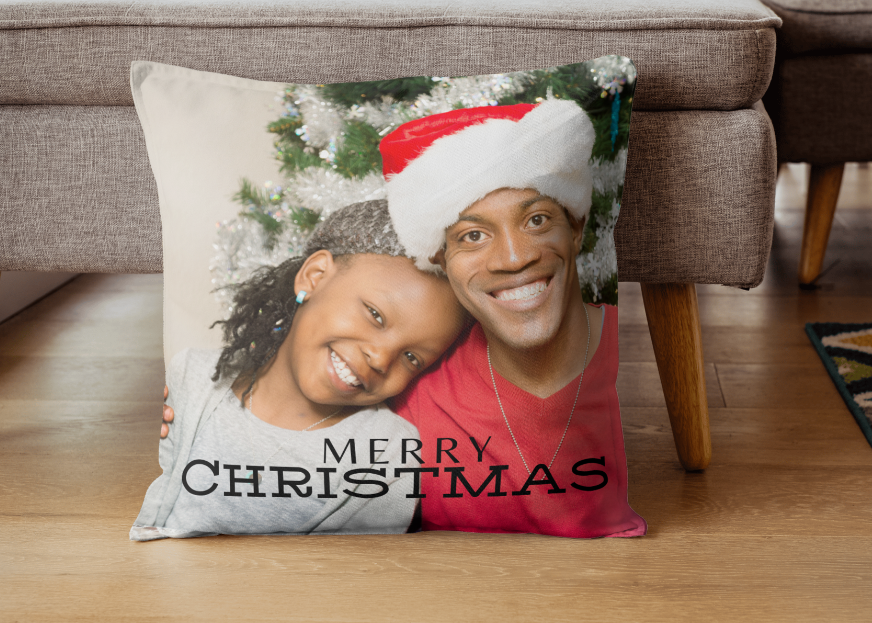 18X18 Pillow Cover Custom Photo with text