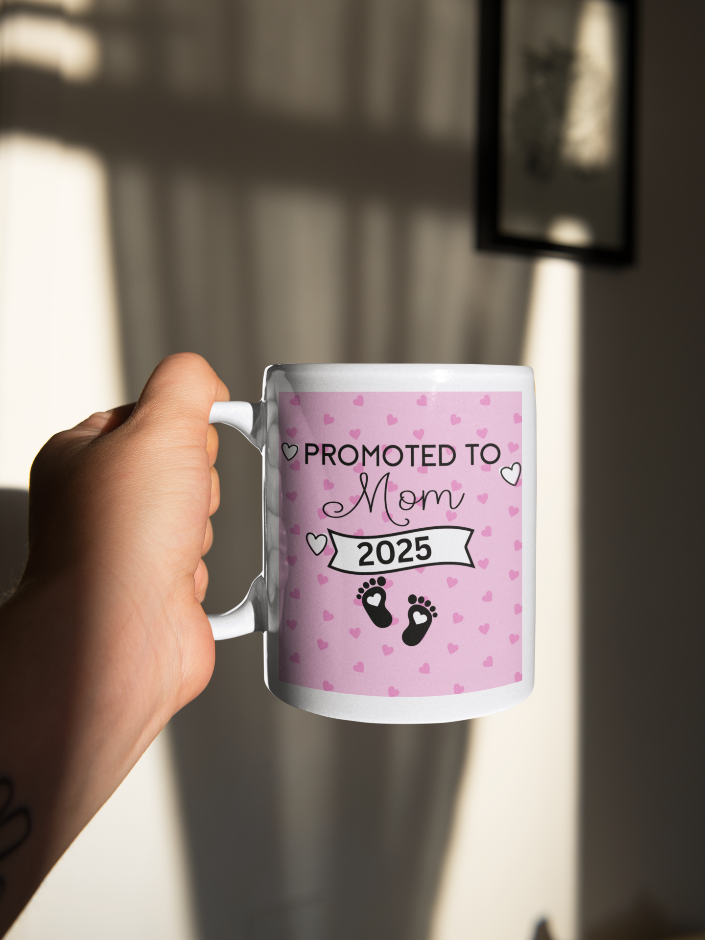 Promoted to Mom 2025 Mug Front