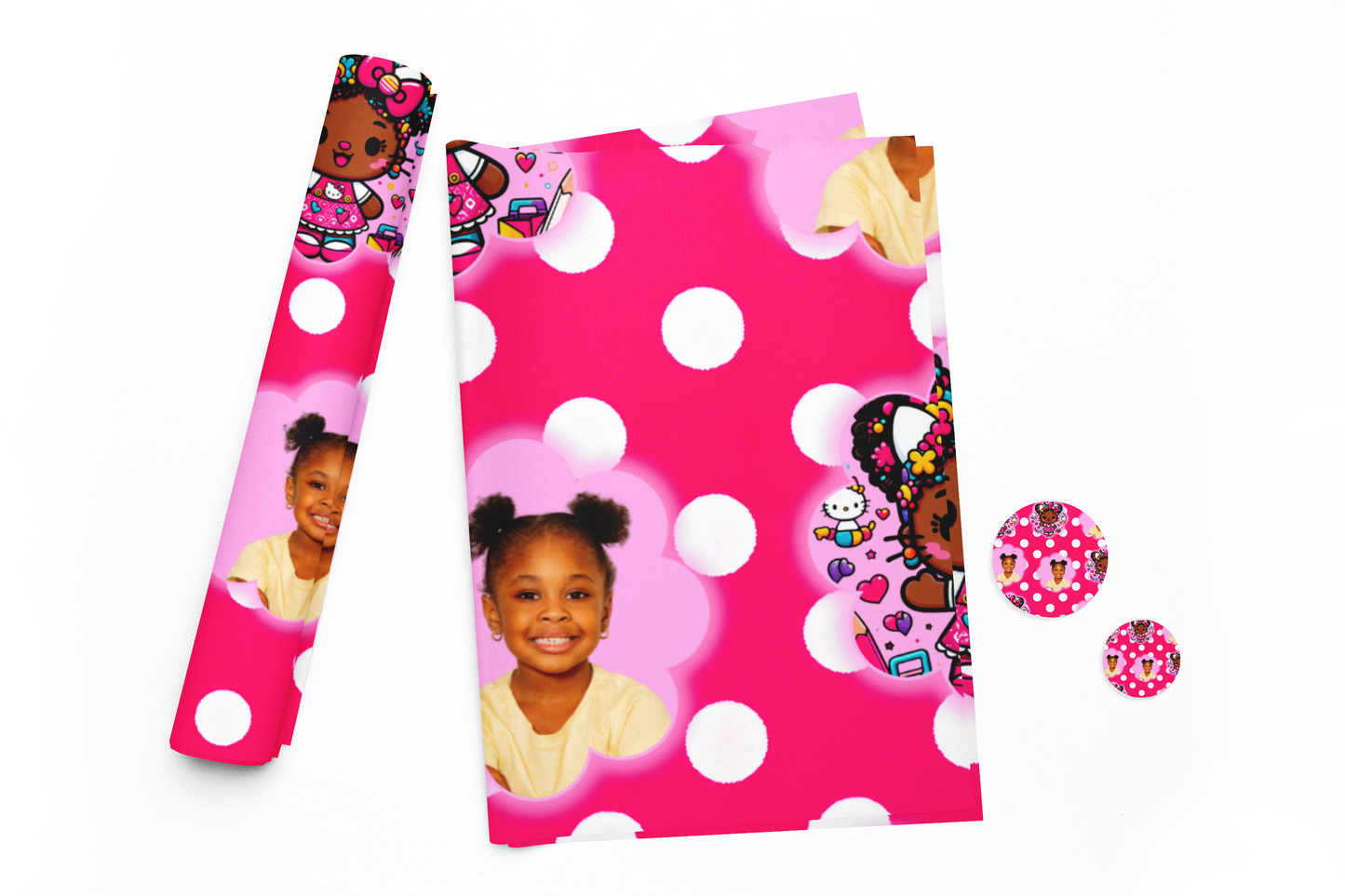 Personalized Polka Dot Gift Wrapping Paper | Add Your Photo